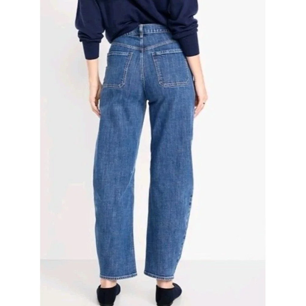 NWT Women's Old Navy High Waist Baggy Barrel Utility Jeans Size 22